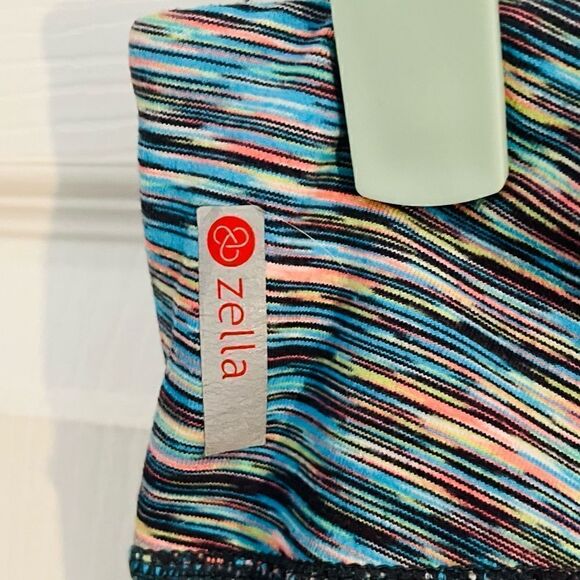 Zella Space Dye Colorful Marled Mesh Ankle Leggings Blue Multicolor M - Picture 9 of 11